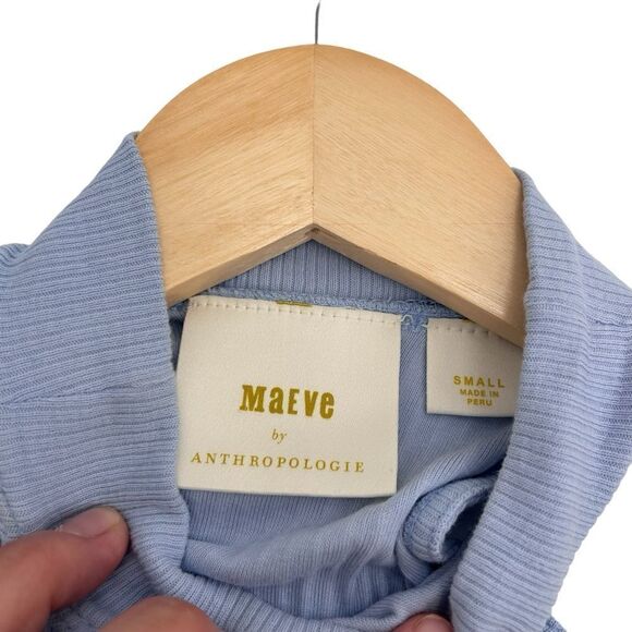 Anthropologie Maeve sky periwinkle blue mock neck sleeveless top size small - Picture 5 of 7